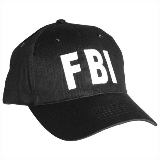 Mil-Tec FBI Baseball-lakki Muoviremmi Musta