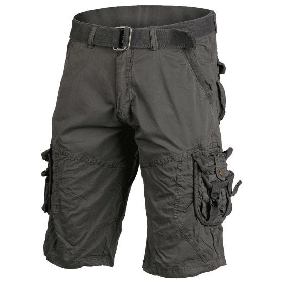 Mil-Tec Vintage Survival Shortsit - Esipesty Musta