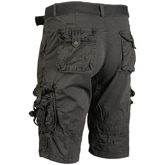 Mil-Tec Vintage Survival Shortsit - Esipesty Musta