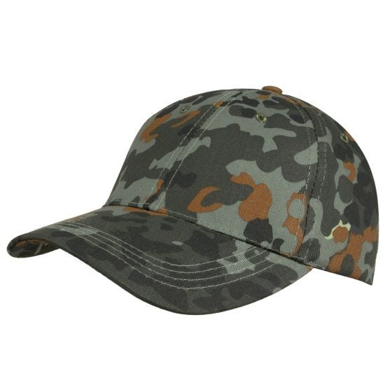 Mil-Tec Lasten Baseball-lippis Muoviremmi Flecktarn