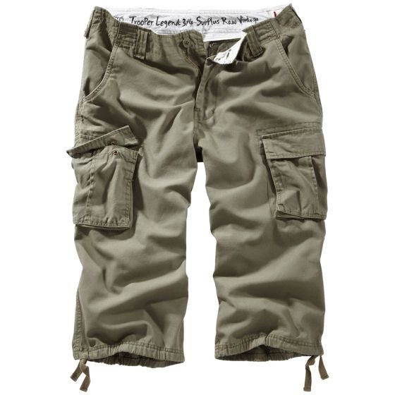 Surplus Trooper Legend 3/4-pituiset Shortsit - Oliivi Pesty