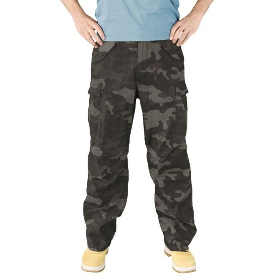 Surplus Vintage Fatigues Housut - Black Camo