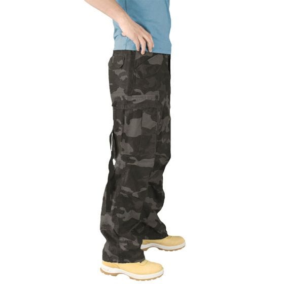 Surplus Vintage Fatigues Housut - Black Camo