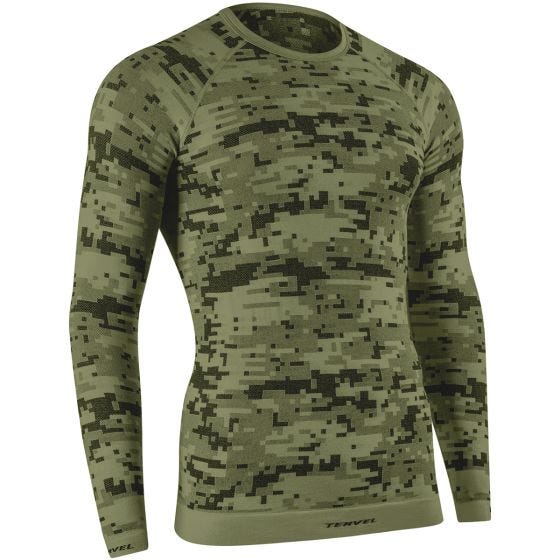 Tervel Optiline Digital Pitkähihainen Paita - Military/Harmaa